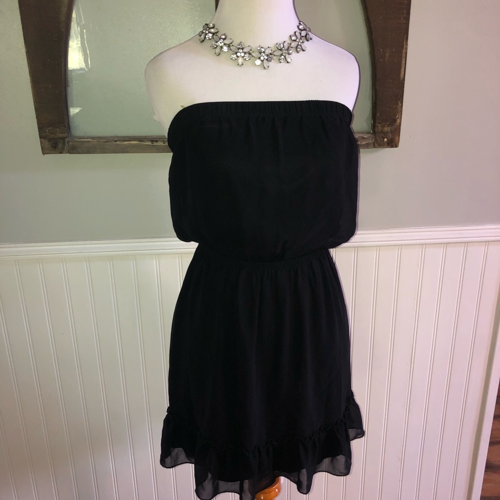 Express strapless ruffle dress